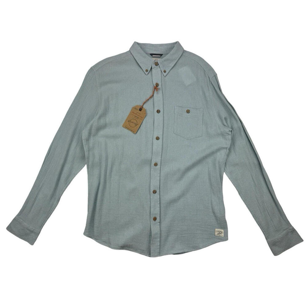 Weatherproof Vintage Air Tex Cotton Button Up Shirt Light Blue Size L